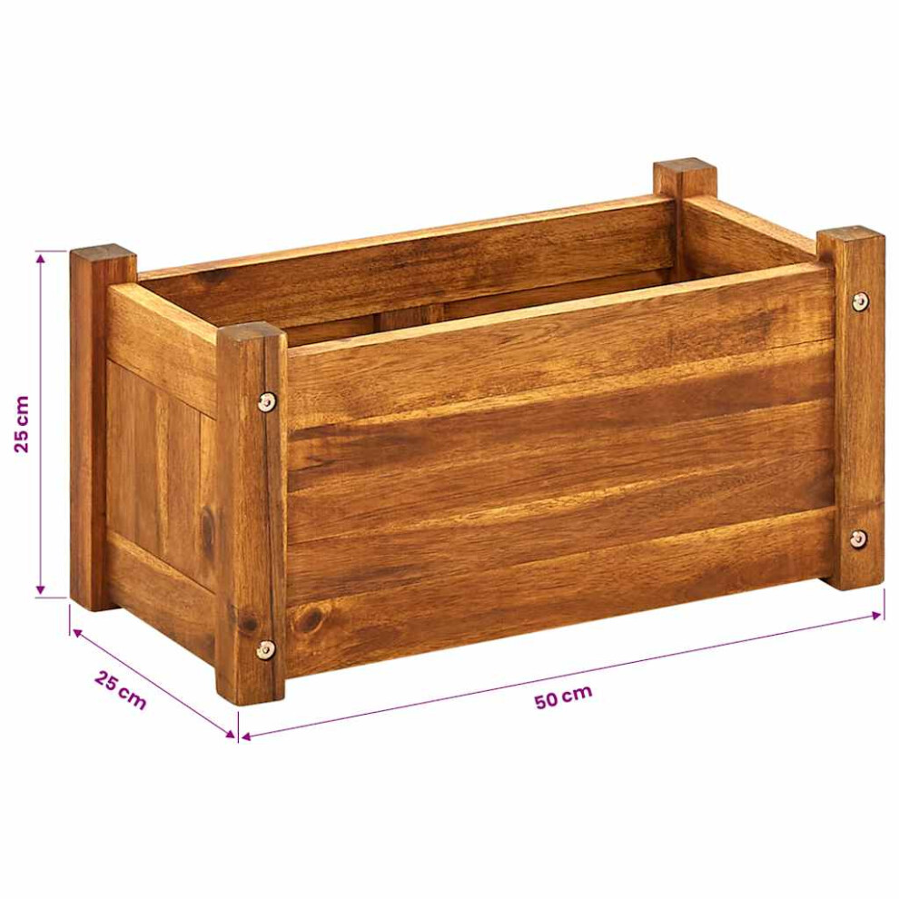 Vidaxl Garden Raised Bed Acacia Wood 50X25x25 Cm Vegetable Flower Pot Bed