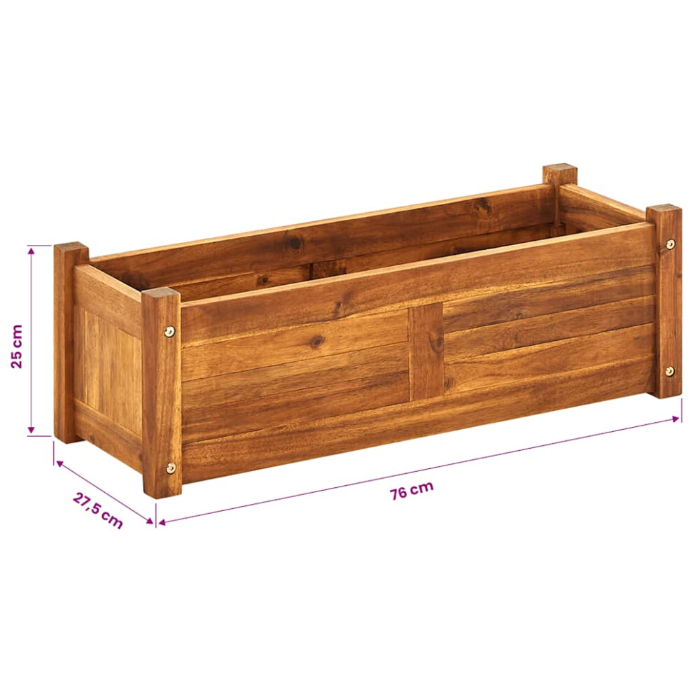 vidaXL Garden Raised Bed Acacia Wood 76x27.6x25cm Vegetable Flower Plant Bed