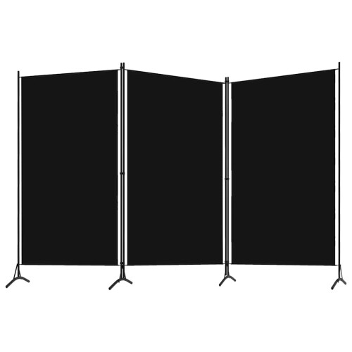 VidaXL vidaXL 3-Panel Room Divider Black 260x180 cm Wall Partition Screen Separator 1