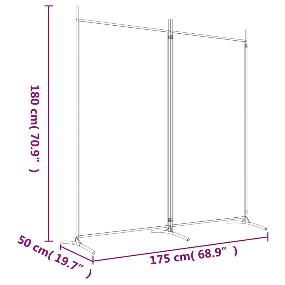 Vidaxl (Black, 175 X 180 Cm (W X H)) Room Divider Wall Partition Screen Panel Room Separator Privacy Screen