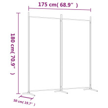 (White, 175 x 180 cm (W x H)) vidaXL Room Divider Wall Partition Screen Panel Room Separator Privacy Screen
