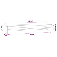 vidaXL Monitor Stand White Engineered Wood Screen Display Computer Riser Shelf