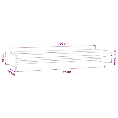 VidaXL vidaXL Monitor Stand White Engineered Wood Screen Display Computer Riser Shelf