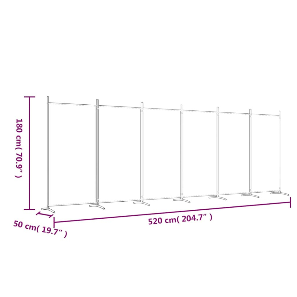 Vidaxl (Anthracite, 520 X 180 Cm (W X H)) Room Divider Wall Partition Screen Panel Room Separator Privacy Screen