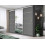(250CM, Grey) DALLAS Gold Sliding Door Wardrobe with Mirror 1
