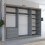 (250CM, Grey) DALLAS Gold Sliding Door Wardrobe with Mirror 2