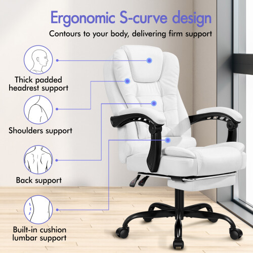 ELFORDSON (White) ELFORDSON Massage Office Executive Chair 2