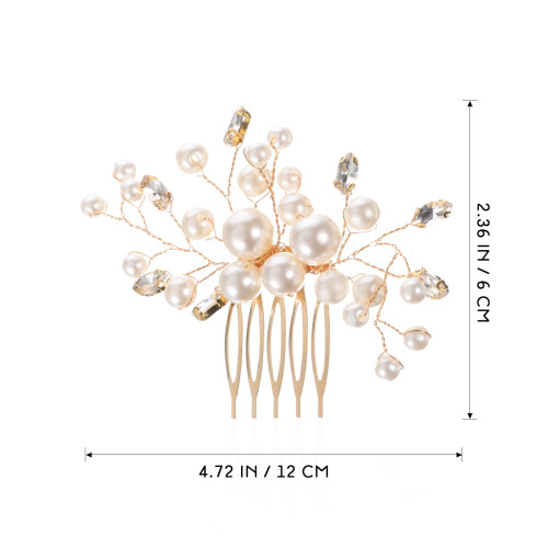 Pettine per capelli da sposa in 2 pezzi – Lato con strass oro e argento 1