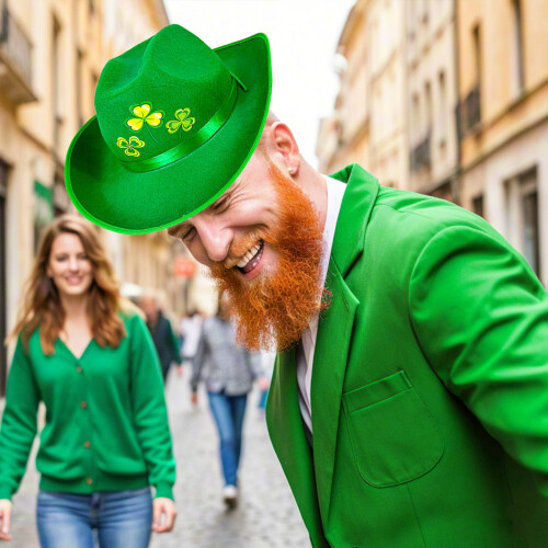 St. Patrick's Day Green Velvet Top Hat1pc 1
