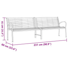 vidaXL Garden Bench Outdoor Bench Seat Brown Wood and Powder-coated Steel