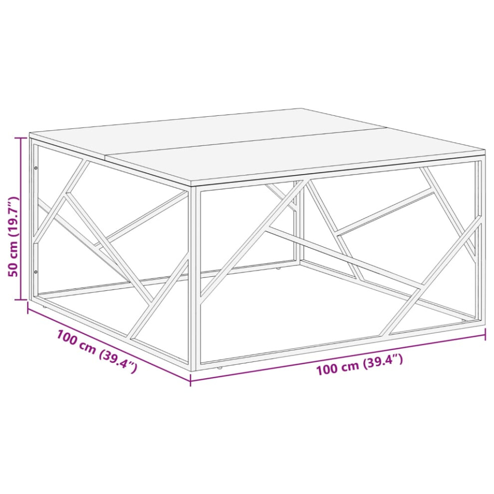 Vidaxl (Silver, Solid Wood) Coffee Table Hallway Accent End Table Console Centre Tea Side Table