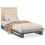 VidaXL vidaXL Bed Frame with Headboard Home Bed Base Grey 90x200 cm Solid Wood Pine 2
