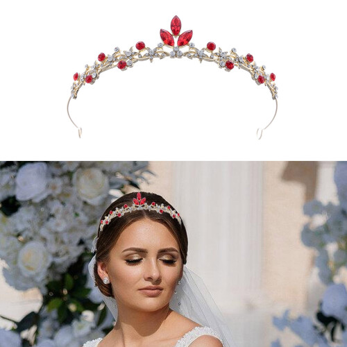 Krystal prinsessekrone til piger, legering og rhinsten, 14 cm 1