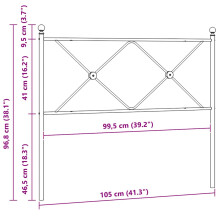 (100 cm) vidaXL Metal Headboard Bedroom Home Bed Header Bed Headboard Black 107 cm