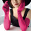 Γάντια Opera Spandex Over Elbow Ζευγάρι με Ροζ Σκούρο Μπλε 5