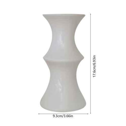 Jarrón moderno de plástico blanco de 17,6 x 9,3 cm. 2