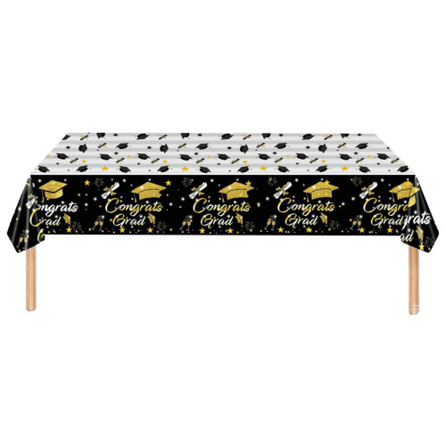 Graduation tablecloth waterproof plastic rectangular 1 pack 1