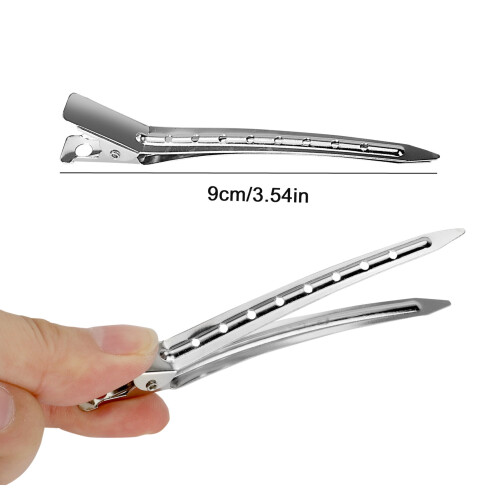 Duck Bill Hair Sectioning Clips Silver 100 pcs 3.5 Inch 2