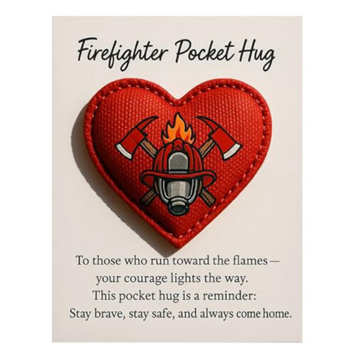 Firefighter Pocket Hug Token - Red Appreciation Keepsake 1