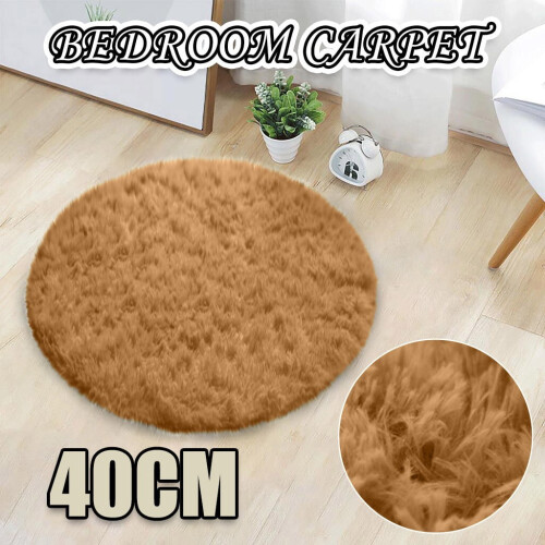 Plush Round Bath Mat Non-Slip 40 cm 1