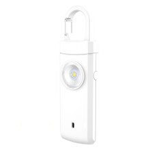 Wiederaufladbarer 130dB Personenalarm mit LED-Licht – Anti-Wolf-Notfall-Schlüsselanhänger-Alarm White