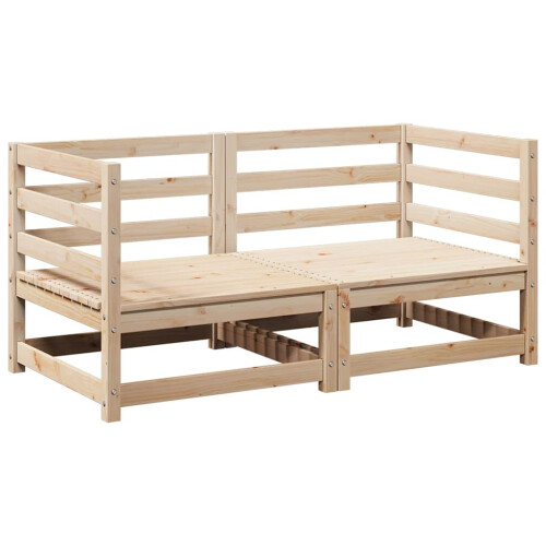 VidaXL vidaXL Garden Sofa Set 2 Piece Outdoor Sofa Set Corner Sofa Solid Wood Pine 1