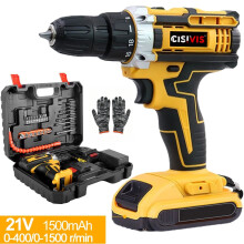 2 Battery 21V Cordless Drill Combi Driver High Power Electric Screwdriver Set