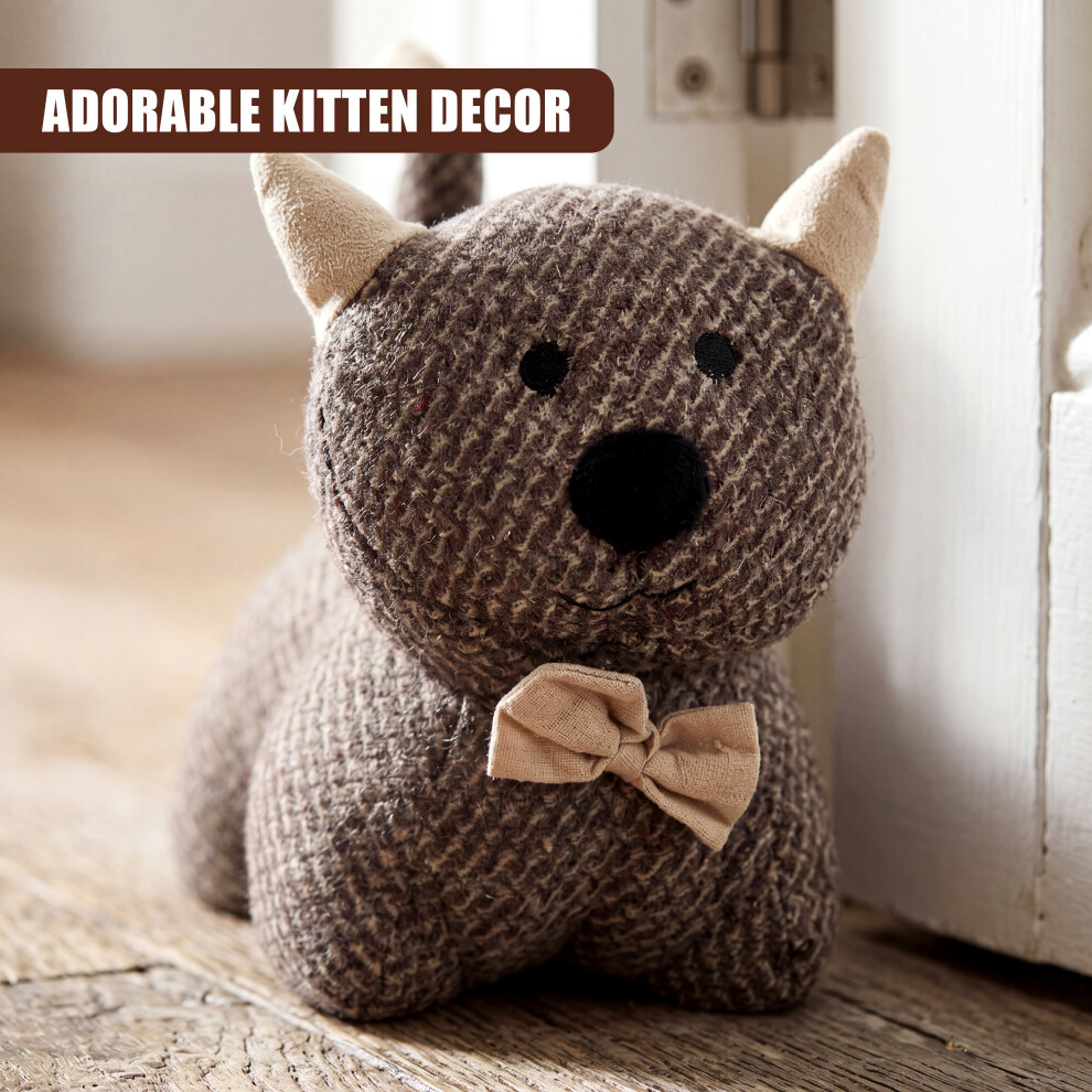 The Magic Toy Shop Large Heavy Fabric Animal Kitten Cat Novelty Door Stop Stopper Toy Doorstop