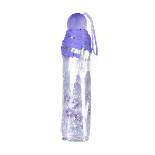Purple Transparent 3-Fold UV Umbrella 2