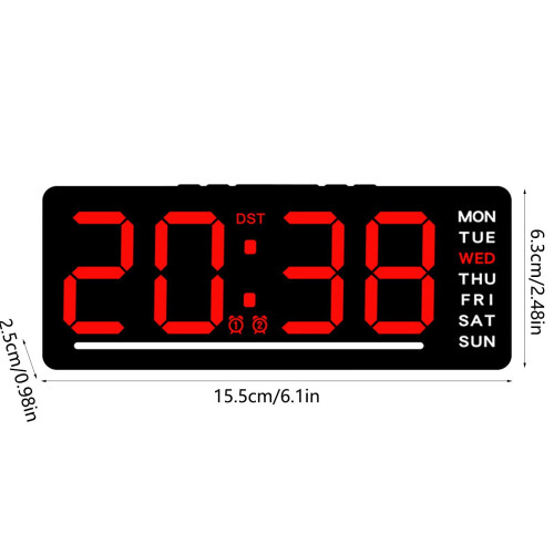 Réveil LED avec affichage de la température et de la date 2