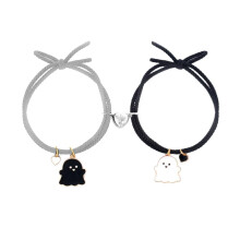 Cartoon Ghost Braided Bracelet Alloy Wax Rope Magnetic