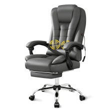 ELFORDSON Massage Office Chair Gaming Executive Seat PU Leather Grey