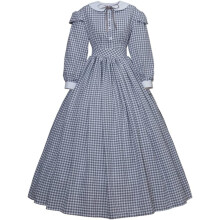 (Grau, M) Damen Civil War Ballkleid im viktorianischen Stil der 1860er als Southern Belle Kostuem fuer Party und Buehne