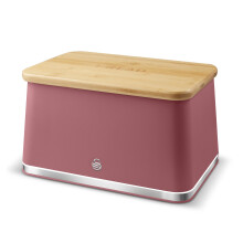 Swan Nordic Bread Bin with Iron Body, 16L, Fuchsia Rose, SWKA18523FUS