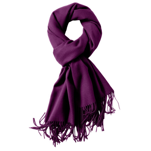Cachecol feminino de inverno macio e liso na cor roxa