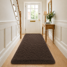 (80x150cm-Runner Rug, Brown) Shaggy Rug-Non Slip Faux Fur Extra Large Area Rugs for Livingroom Bedroom Carpet