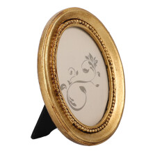 Moldura oval vintage para fotos, 10,4 x 8,4 cm, em resina, para parede ou mesa.