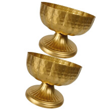 Set de vaze vintage din fier auriu – 2 boluri pentru piesă centrală