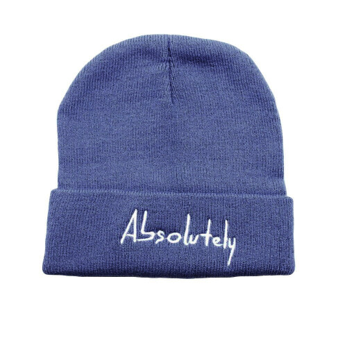 Stickad mössa med 'Absolutely'-broderi, unisex lösmössa 1
