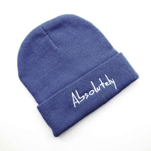 Stickad mössa med 'Absolutely'-broderi, unisex lösmössa 2