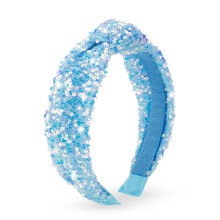 Bandeau à paillettes noué pour filles – Bleu irisé