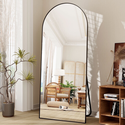 Full Length Arch Floor Mirror Black 71x26 Inch
