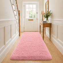 (80x150cm-Runner Rug, Pink) Shaggy Rug-Non Slip Faux Fur Extra Large Area Rugs for Livingroom Bedroom Carpet
