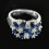 Women's Sterling Silver Sapphire and White Topaz Ring 1