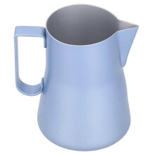 Stainless Steel Coffee Milk Cup Frothing Pitcher Jug Latte Art for Home Coffee UseBlue 550ml