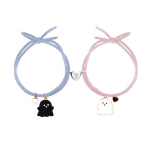 Cartoon Ghost Bracelet Alloy Wax Rope Magnetic Closure