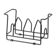 Innovativ køkkenbordpladeorganisator, alsidig flad stålrist til køkkengrej med udhulet design til ventileret, tør opbevaring, sort, 26,3x12x