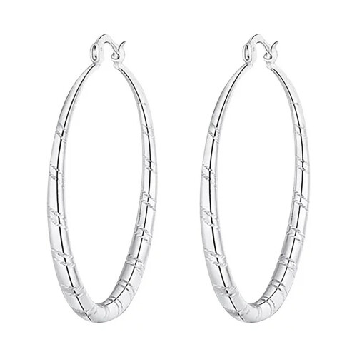925 Sterling Silver Hoop Ear Studs for Women