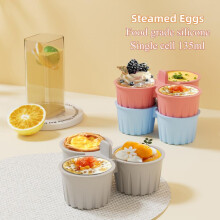 (gray) Lamapee Air Fryer Egg Bite Mold Silicone Baking Cups Reusable Easy Clean Non-Stick Breakfast Cooking Tool