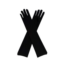 Kyynärpään yli ulottuvat spandex-oopperakäsineet, mustat, pari